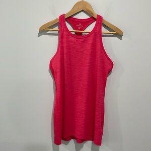 Athleta size XS pink spots tank top thin mesh stripe